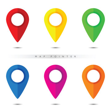 pointer for map in six color illustration