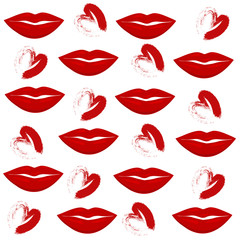 Print of lips kiss vector background Web site page and mobile app design vector element.