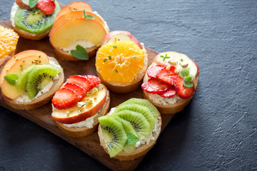 Breakfast fruit sandwiches