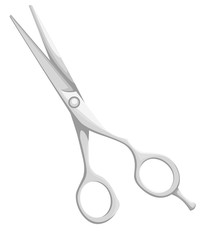 Flat icon grey scissors isolated on white background. Vector illustration. Web site page and mobile app design vector element.