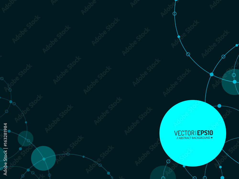 Poster connected lines and dots. network sign. vector illustration