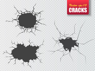 Vector cracks isolated. Illustration for your design