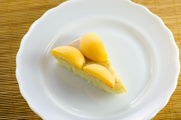 Piece of apricot cake