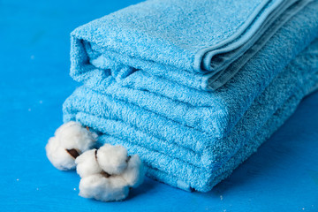 Soft blue towels