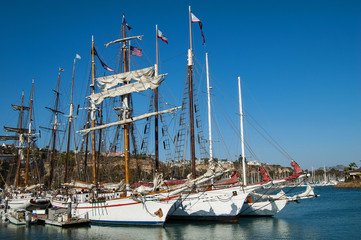  Historic tall ships docked at Dana Point harbor California