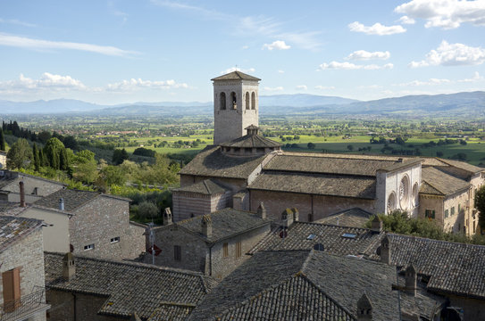View of the valley from the fortress at Assisi, Italy, Spring 2017.