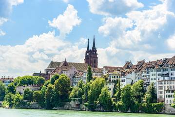 Fototapeta premium View of the historical district of Basel in Switzerland