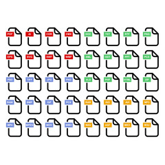 File simple icon set of different format