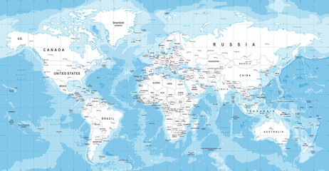 Fototapeta premium World Map Vector. Detailed illustration of worldmap