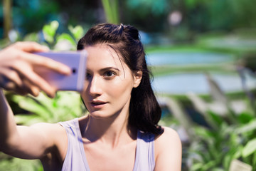 Woman taking selfie