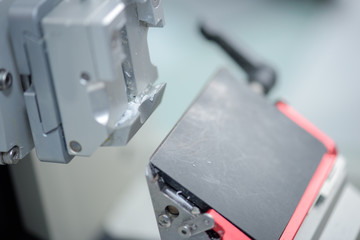 Closeup of mechanical apparatus