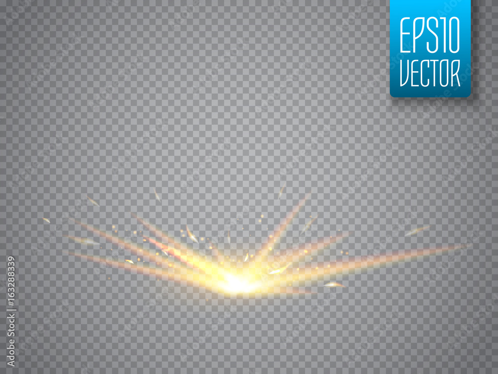 Aufkleber Spark isolated on transparent background. Vector light effect