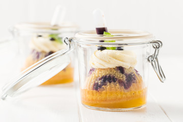 Cake in glass jar