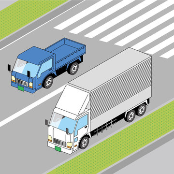 働く車のイラスト トラック 大型トラック Stock ベクター Adobe Stock