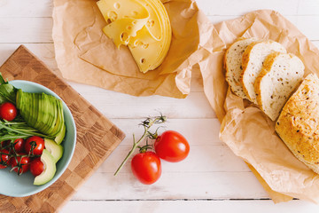 Ingredients for sandwiches. 