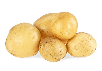 Raw potato isolated on a white background