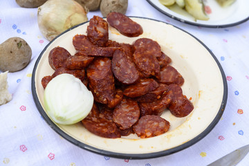 Traditional Hungarian dish on the grain field