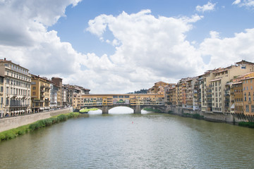 Ponte Vecchio, bridge over river Arno in Venice, Italy