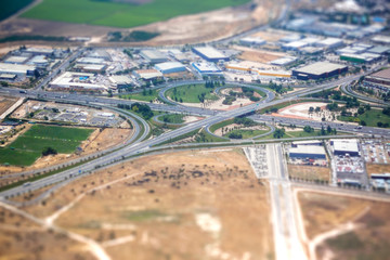 Fototapeta premium Airplane view of Santiago, Chile