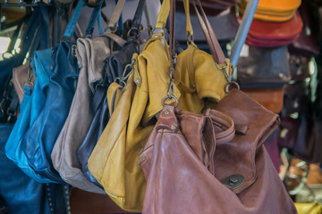 Vintage leather bags fashion in market