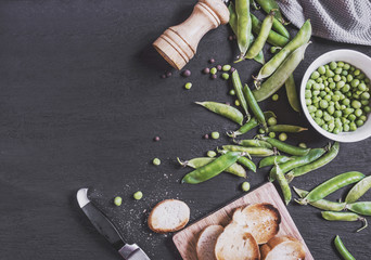Cooking of a dish from a pea