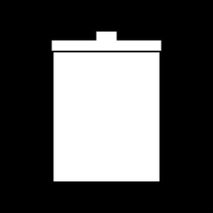 Trash bucket  the white color icon .