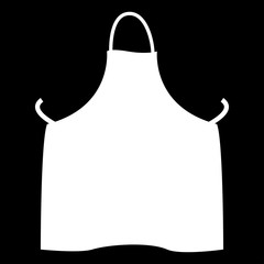 Kitchen apron  the white color icon .