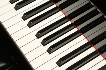 Keys of piano. Close up