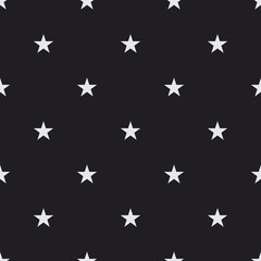 White stars seamless vector pattern. Simple decorative background texture for print, textile, wallpaper, home decor, packaging, wrapping paper, or web pages.