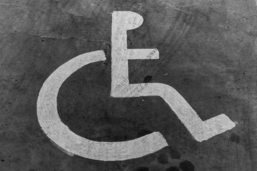 Painted Disabled Space Sign