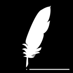 Feather  the white color icon .