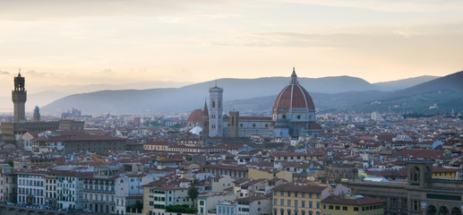 Fototapeta na wymiar Florence, Italy during beautiful sunset