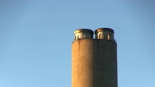 No pollution from smoke stack of electric generation facility on cape cod canal.  Sounds of birds in early spring morning  