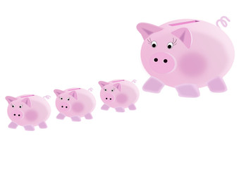 illustration on the concept of piggy bank : to multiply your savings