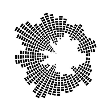 equalizer music sound wave circle vector symbol icon design.