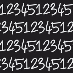 Handwritten numbers, 12345. Seamless vector pattern or graffiti style background for print, textile, fabric, wallpaper, card, poster, home decor, packaging, and wrapping paper.