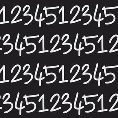 Handwritten numbers, 12345. Seamless vector pattern or graffiti style background for print, textile, fabric, wallpaper, card, poster, home decor, packaging, and wrapping paper.