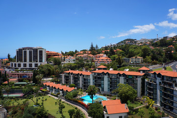 Fototapeta na wymiar Modern buildings in Funchal, Madeira, Portugal.