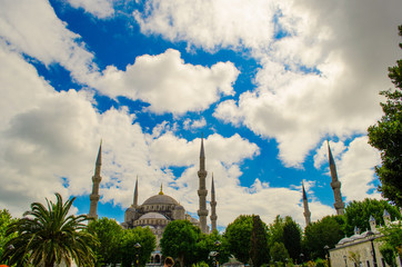 Blue Mosque and Minarets; and Perfect Blue Sky
