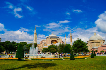 Fototapeta na wymiar Hagia Sophia and Blue Sky