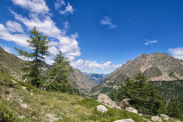 Fototapeta na wymiar Mountain view of the Alps in Piedmont, Italy.