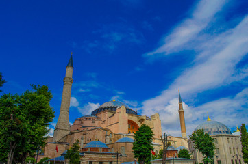 Fototapeta na wymiar Hagia Sophia and Blue Sky