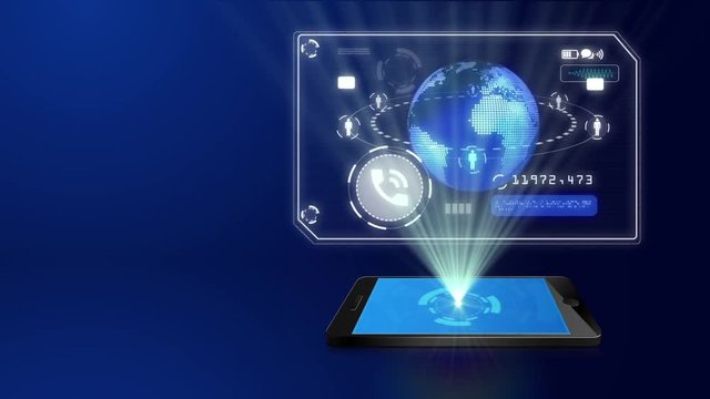Celular con holograma e internet