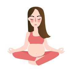Obraz na płótnie Canvas pregnant yoga woman in lotus position meditation exercise female
