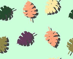 Vector seamless tropical leaves pattern - 163302706