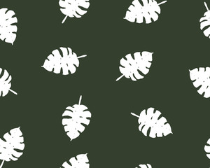 Vector seamless tropical leaves pattern - 163302737