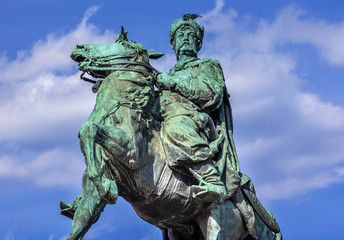 Fototapeta na wymiar Bogdan Khmelnitsky Equestrian Statue Sofiyskaya Square Kiev Ukraine