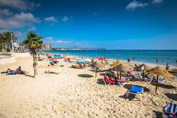 Calpe,Spain-September 11,2016: beach near Penon de Ifach at Alicante Spain