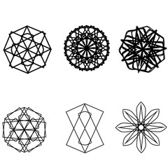 Beautiful geometric pattern astrology set