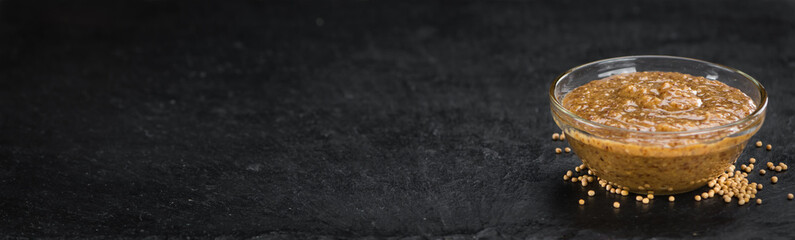 Slate slab with Sweet Mustard